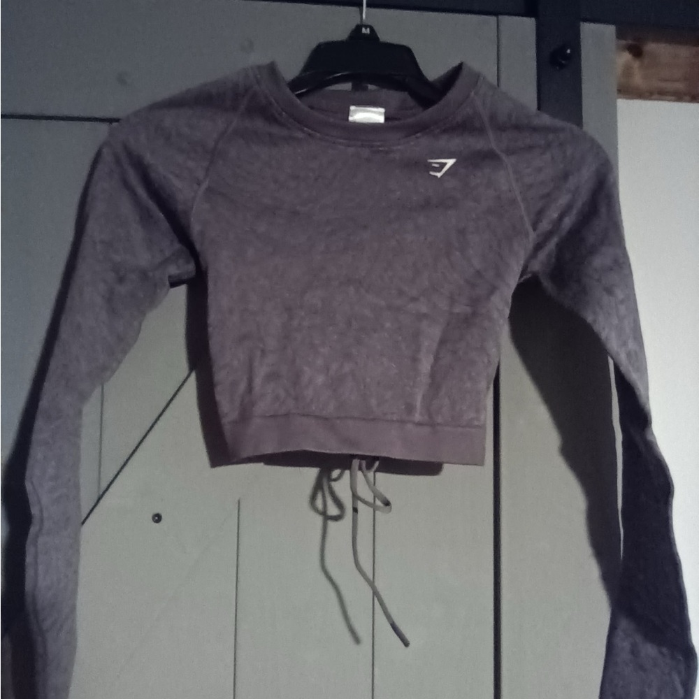 Gymshark Women's Gray/purple  Long Sleeve Crop Top